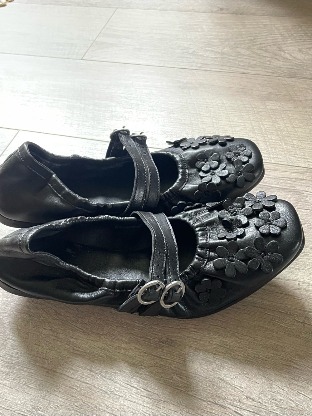 Free People Mimosa Mary Jane Black Floral Double-Strap Ballet Flats 6.5 $139 - Picture 3 of 8